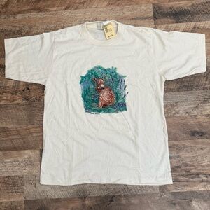 Vintage Northern Reflections Deer Cream Graphic T-Shirt Small NWT